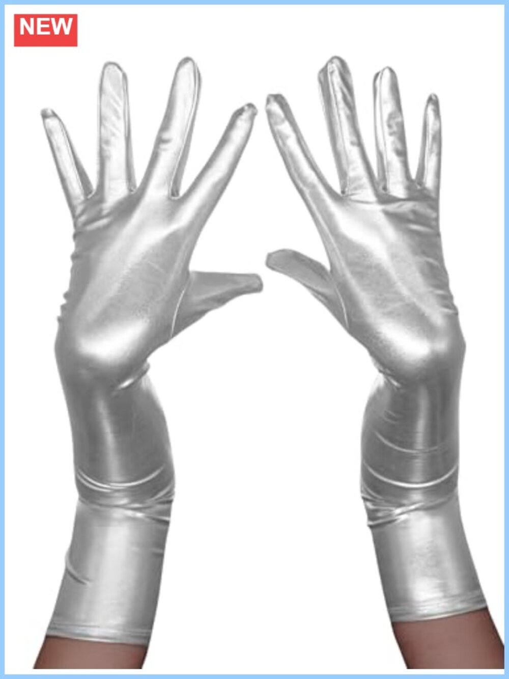 Shiny Metallic Wet Look 22" Elbow Length Long Gloves Costume Cosplay